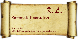 Korcsok Leontina névjegykártya